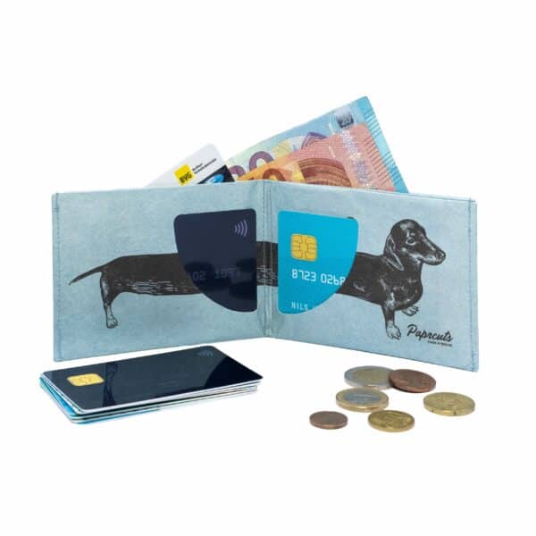 Umweltbewußte Geschenke - e-typisch -Portemonnaie RFID_Dackel-offen