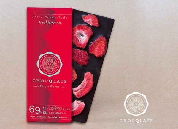 FairTrade Geschenke - e-typisch Vegane Schokolade mit Erdbeeren